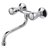 Handson Keukenkraan Thomas 2-knops Onderuitloop Chroom 15 cm