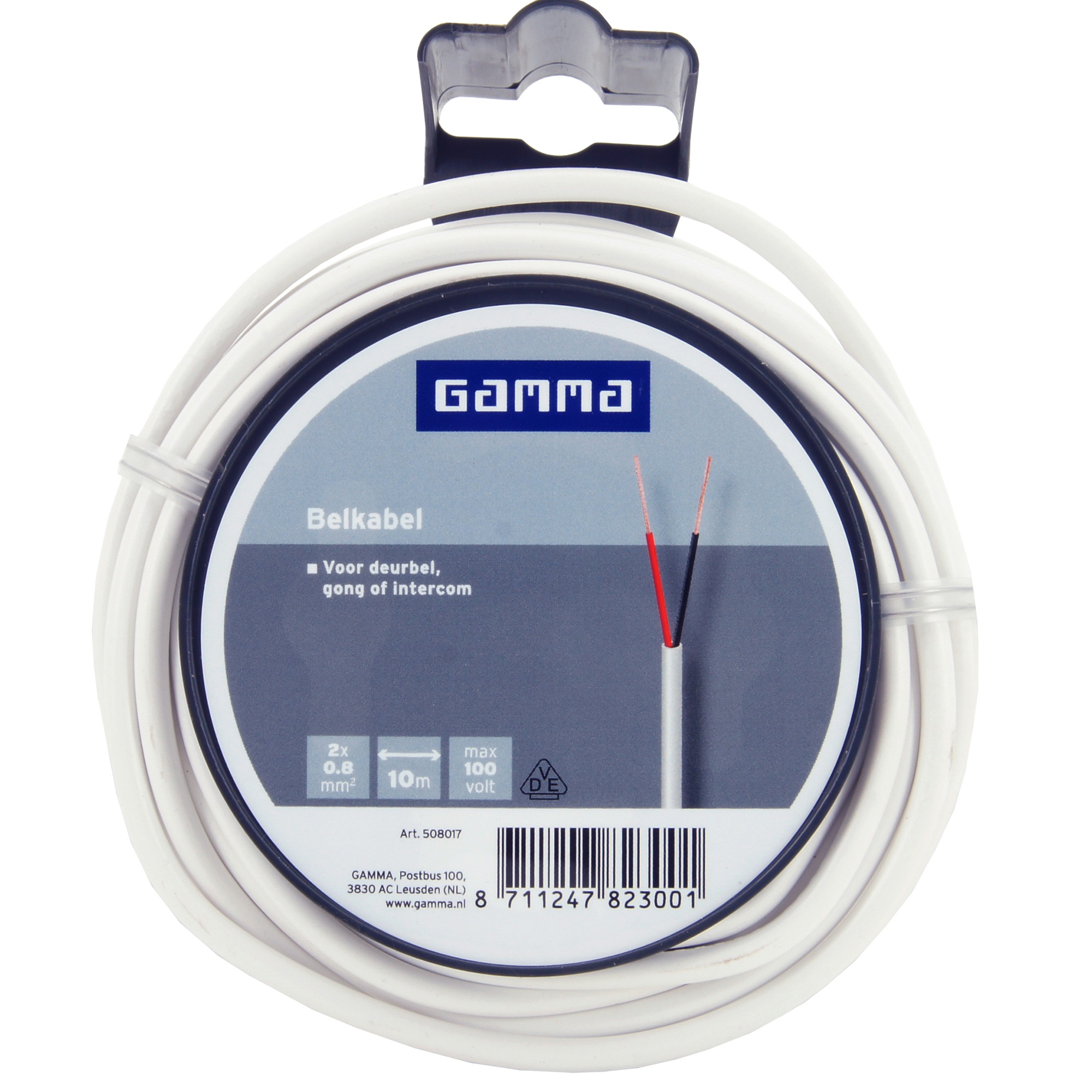 Gamma Belkabel Wit 2X08 Mm 10 Meter gamma kopen in de aanbieding