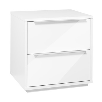 Nachtkast Deluxe hoogglans wit 44x46x39 cm