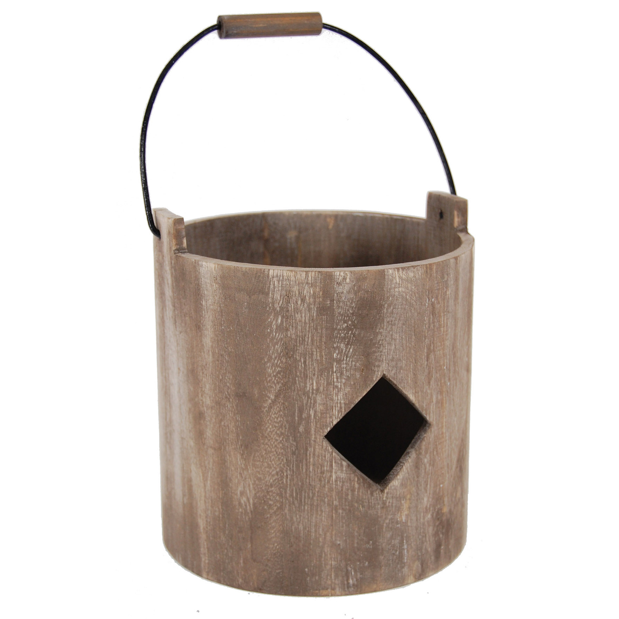 Windlichtlantaarn Grijs Met Ruit huismerk kopen in de aanbieding