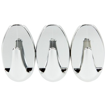 Tesa Powerstrip ovaal klein chroom