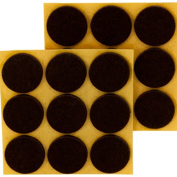 Tesa vilt diameter 26 mm rond bruin 2 stuks