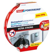 Tesa Powerbond Ultra Strong montagetape wit 5 m x 19 mm