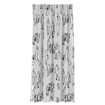 GAMMA kant en klaar gordijn plooiband lichtdoorlatend 1179 wit met grafisch zwart 140x280 cm