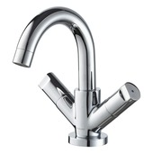 Aqualino Wastafelkraan Fortore 2-knops met Waste Chroom