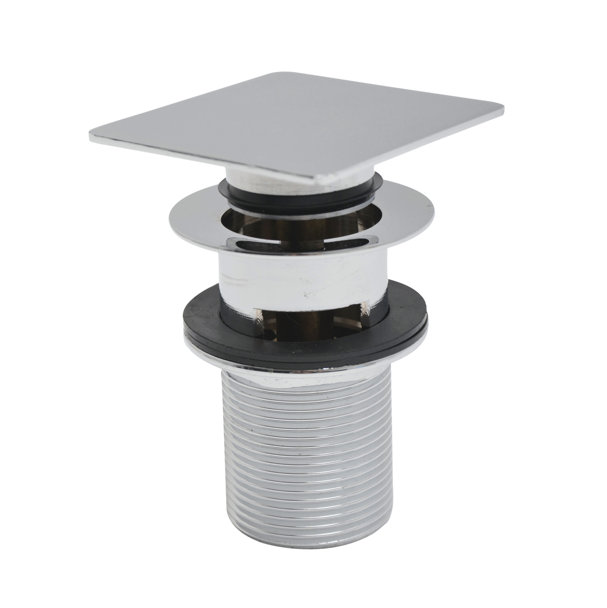 Sanivesk Click Afvoerplug Vierkant Met Overloop Chroom 54 sanivesk kopen in de aanbieding