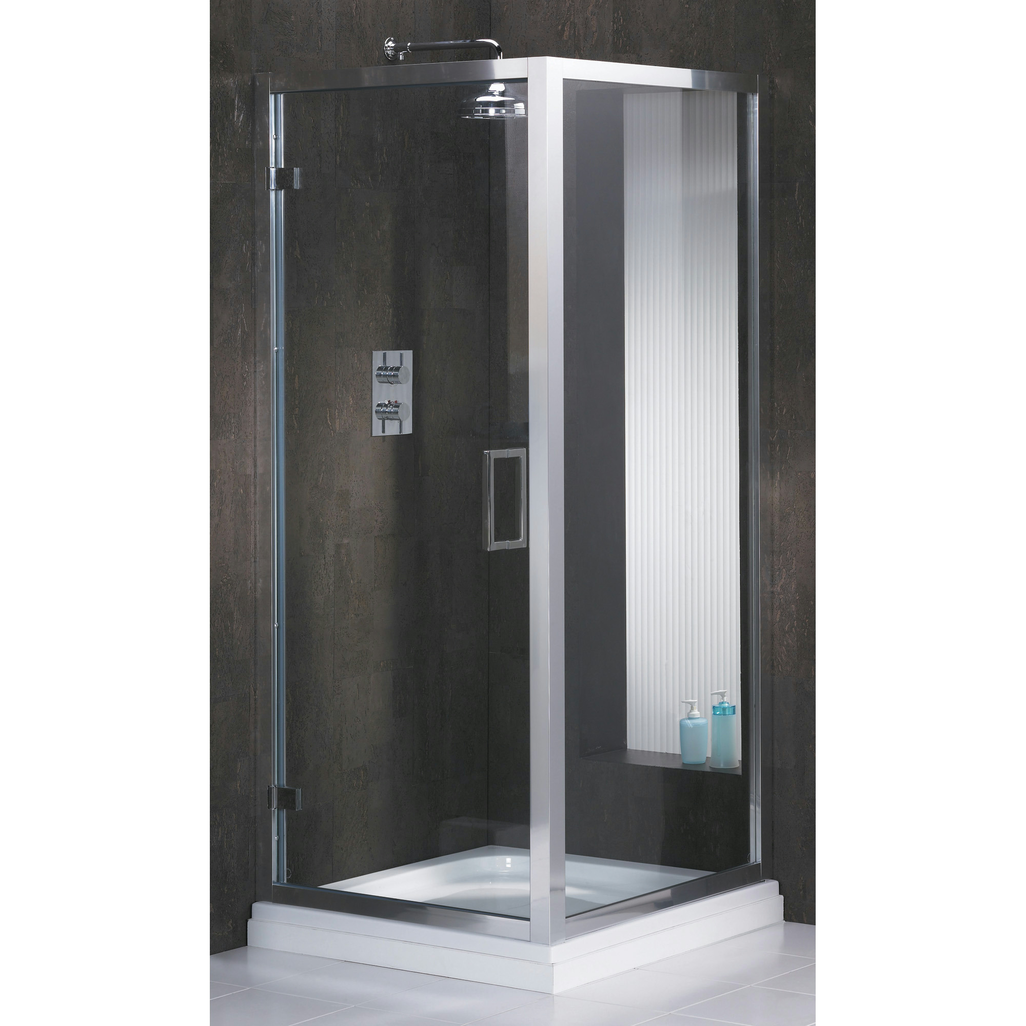 Bruynzeel Solid zijwand douchecabine chroom 195x 90 cm Douchecabines