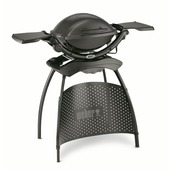 Weber Q 1400 elektrische bbq metaal grijs op standaard 43 x 32 cm