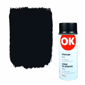 OK spuitlak mat zwart 400 ml