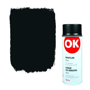 OK spuitlak mat zwart 400 ml