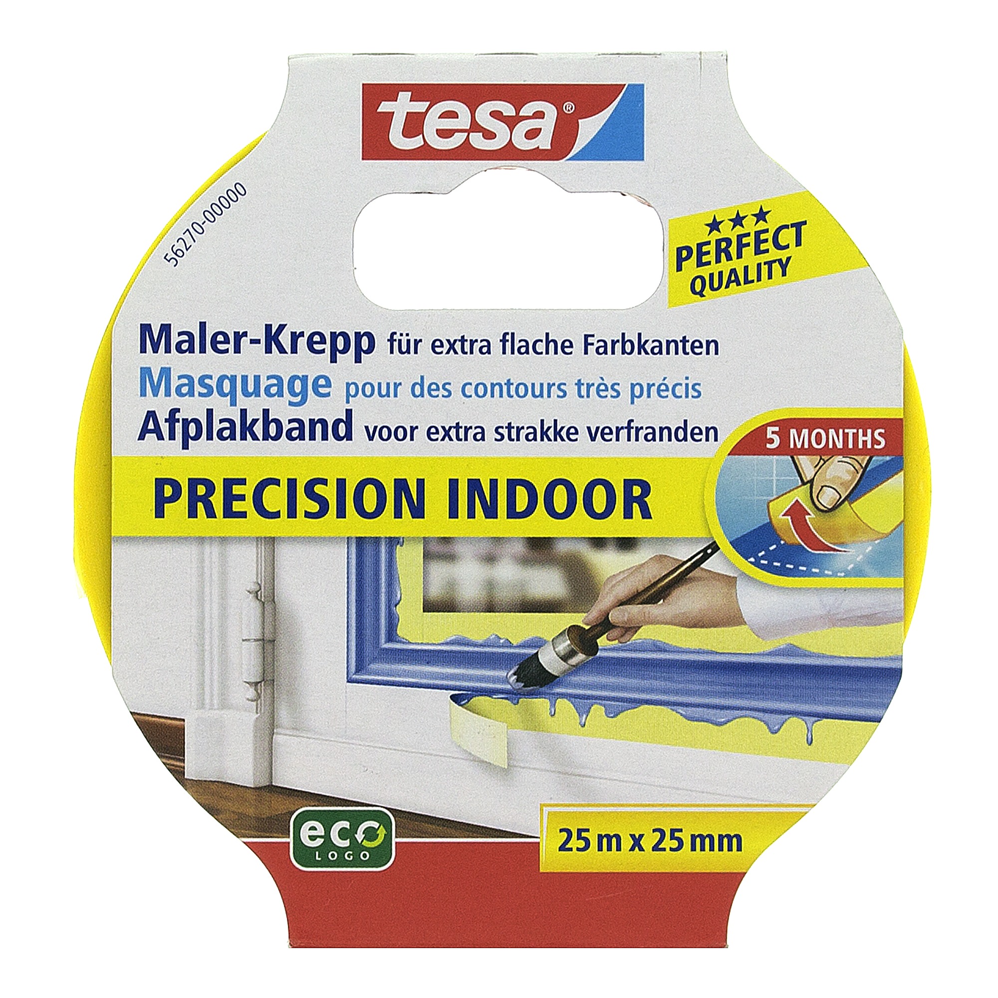 Tesa Precision Afplaktape Indoor 25 Mm 25 Meter Geel tesa kopen in de aanbieding