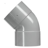 Martens bocht 45° PVC grijs 2x lijmverbinding 32x32 mm
