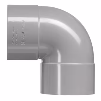 Martens bocht 90° PVC grijs 2x lijmverbinding 75x75 mm