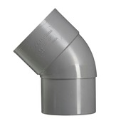 Martens bocht 45° PVC grijs mof/verjongd 70 mm
