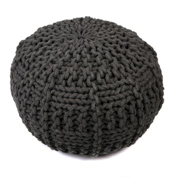 Poef gebreid rond antraciet 50x35 cm kopen? Poefs | Karwei