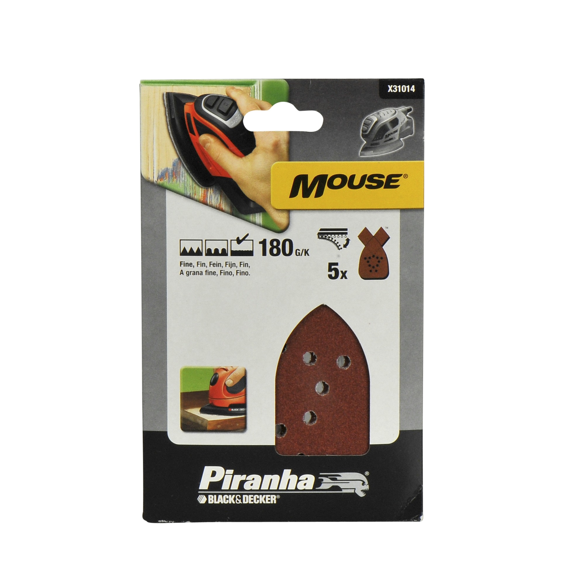 Piranha Schuurstrook K180 Mouse 5 Stuks X31014 piranha kopen in de aanbieding