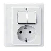 Merten System-M contactdoos met serieschakelaar wit