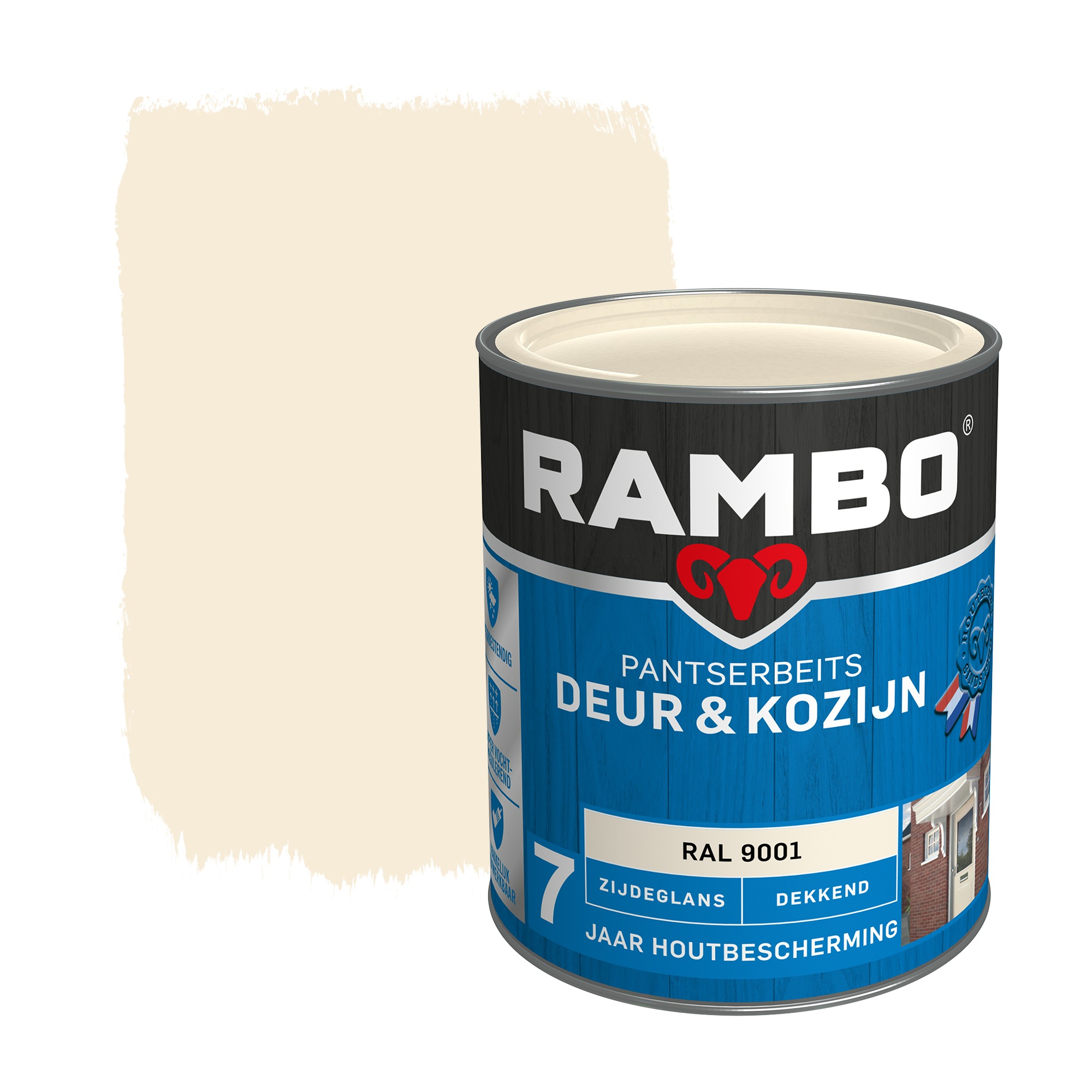 Rambo Pantserbeits Deur Kozijn Dekkend Ral 9001 Zijdeglans 750 Ml rambo kopen in de aanbieding