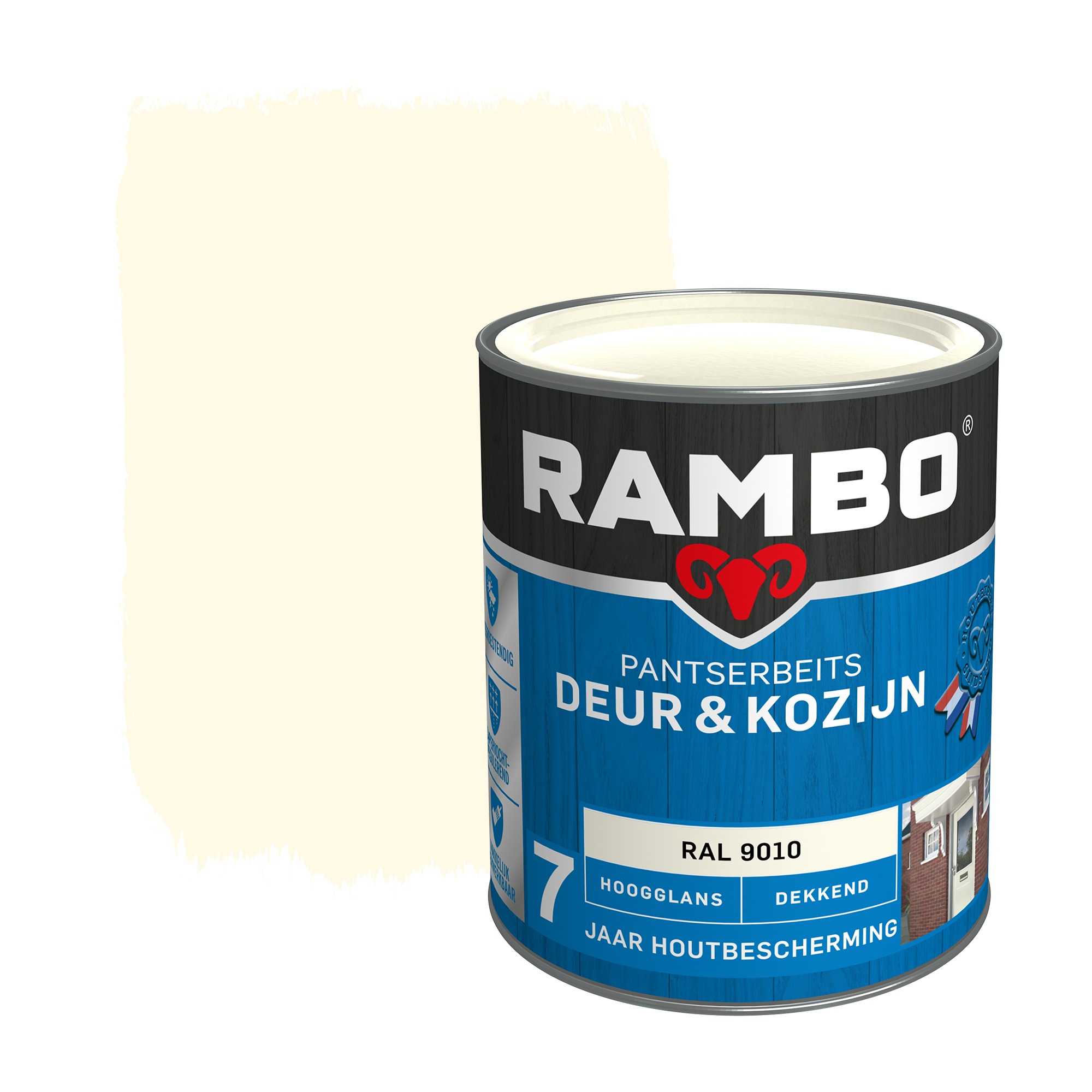 Rambo Pantserbeits Deur Kozijn Dekkend Ral 9010 Hoogglans 750 Ml rambo kopen in de aanbieding