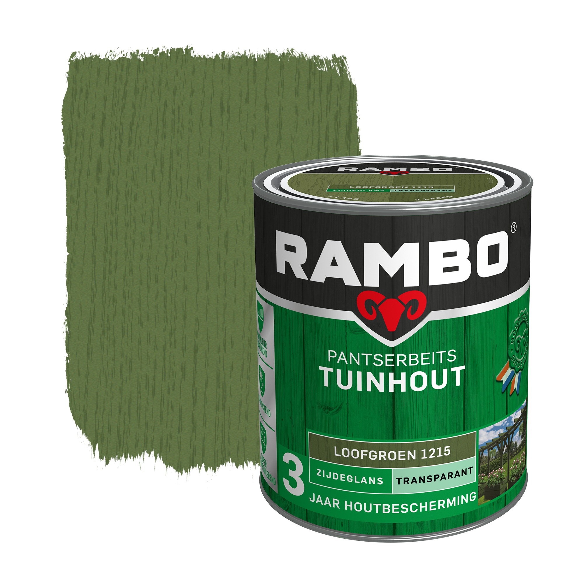 Rambo Pantserbeits Tuinhout Transaprant Loofgroen Zijdeglans 750 Ml rambo kopen in de aanbieding