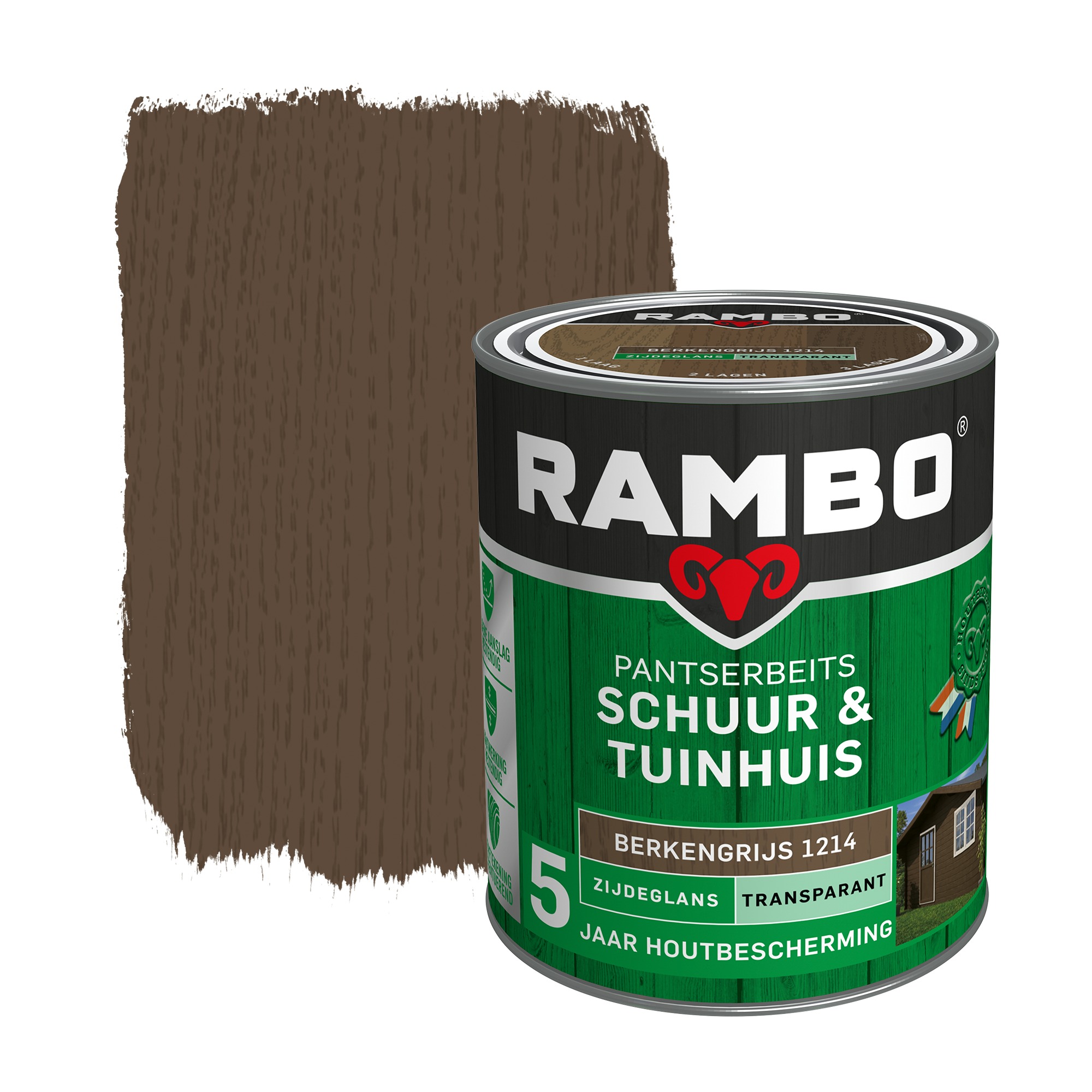 Rambo Pantserbeits Schuur Tuinhuis Transparant Berkengrijs Zijdeglans 750 Ml rambo kopen in de aanbieding
