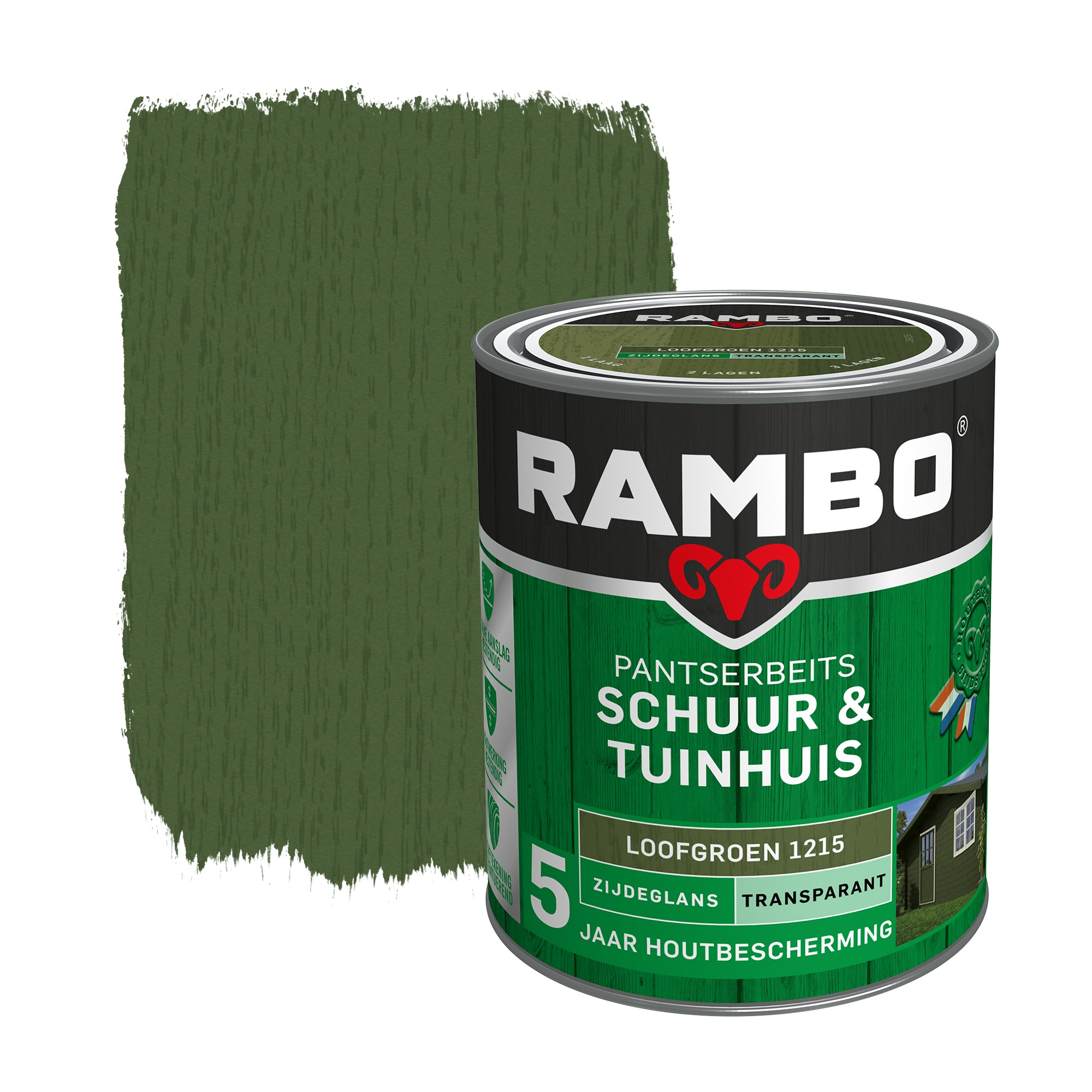 Rambo Pantserbeits Schuur Tuinhuis Transparant Loofgroen Zijdeglans 750 Ml rambo kopen in de aanbieding