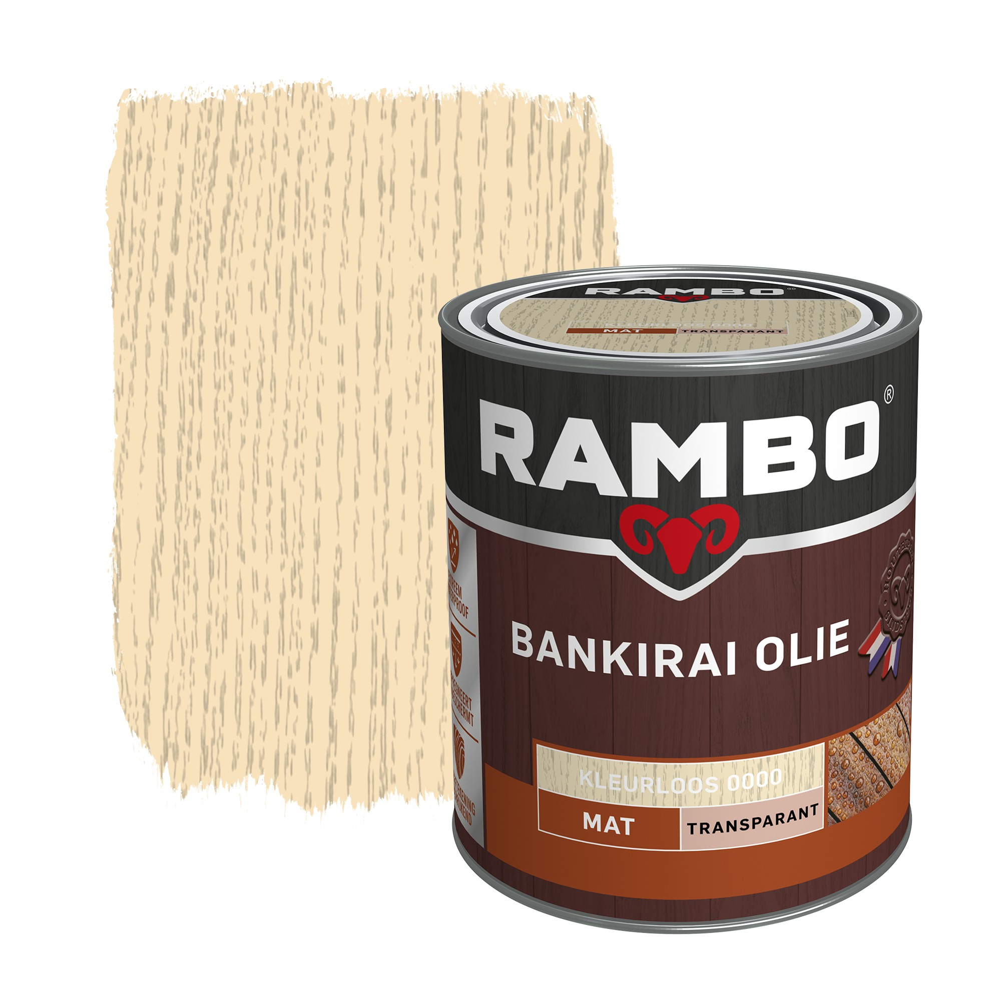 Rambo Bankirai Olie Transparant Kleurloos 750 Ml rambo kopen in de aanbieding