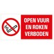 Pickup bord open vuur verboden 15x30 cm