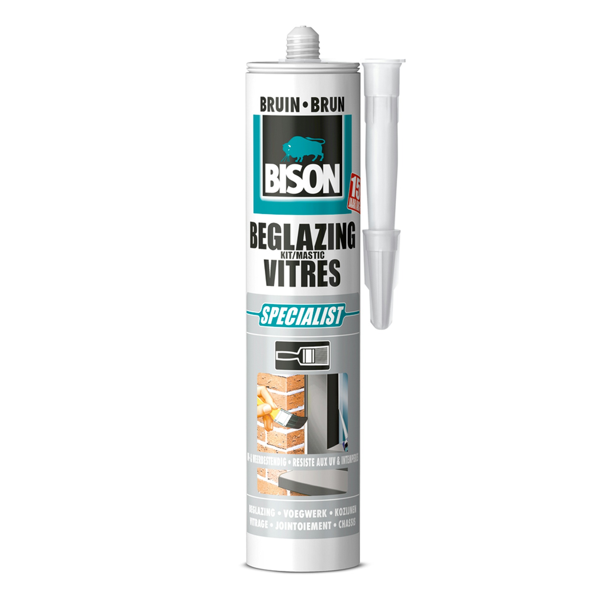 Bison Beglazingskit Bruin 290 Ml bison kopen in de aanbieding