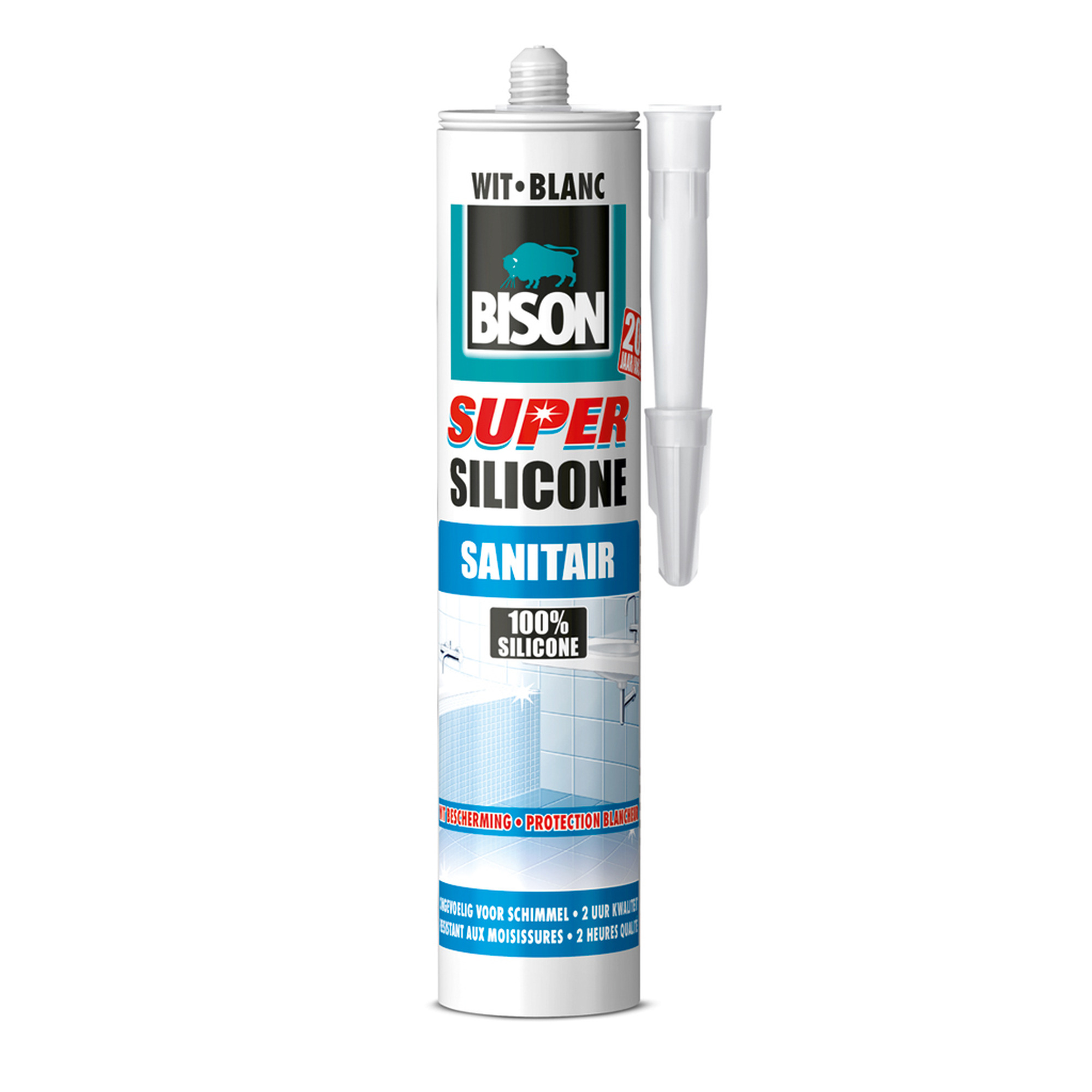 Bison Siliconenkit Sanitair Superwit 310 Ml bison kopen in de aanbieding