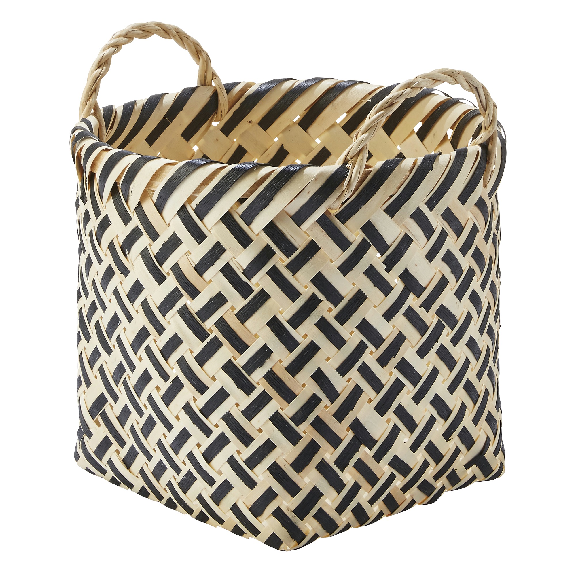 Mica Mand Rond Zwart Groot 31X31X36 mica kopen in de aanbieding