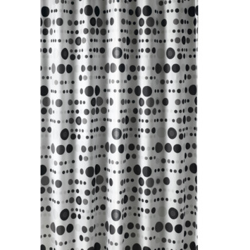 GAMMA Douchegordijn Bal Zwart/Grijs/Wit 200x180 cm
