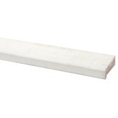 Glaslat met neus hardhout wit gegrond 18x52 mm 270 cm