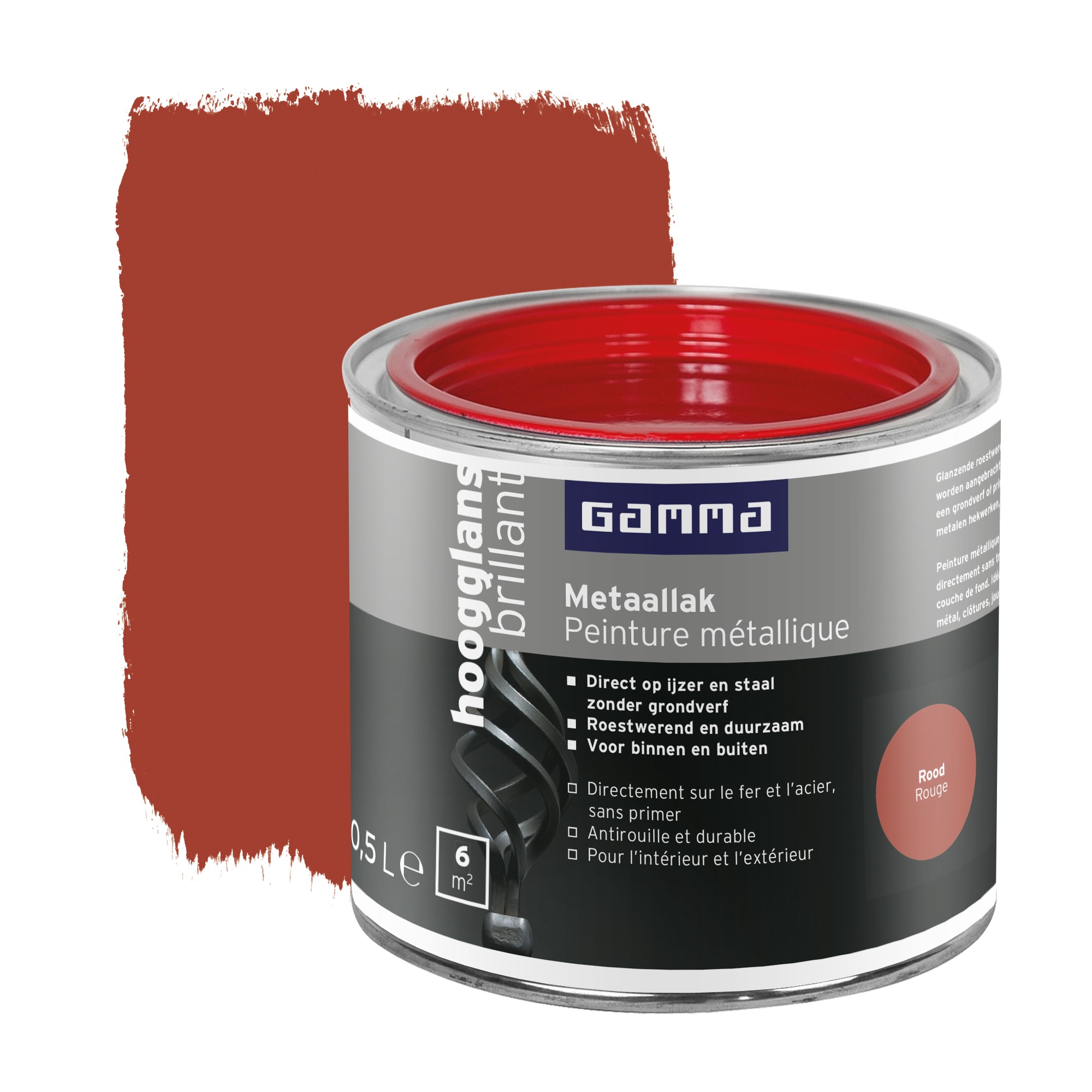 Gamma Metaallak Rood 500 Ml gamma kopen in de aanbieding