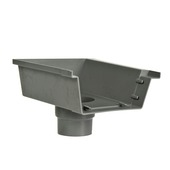 Bakgooteinduitloop rechts grijs 125 mm