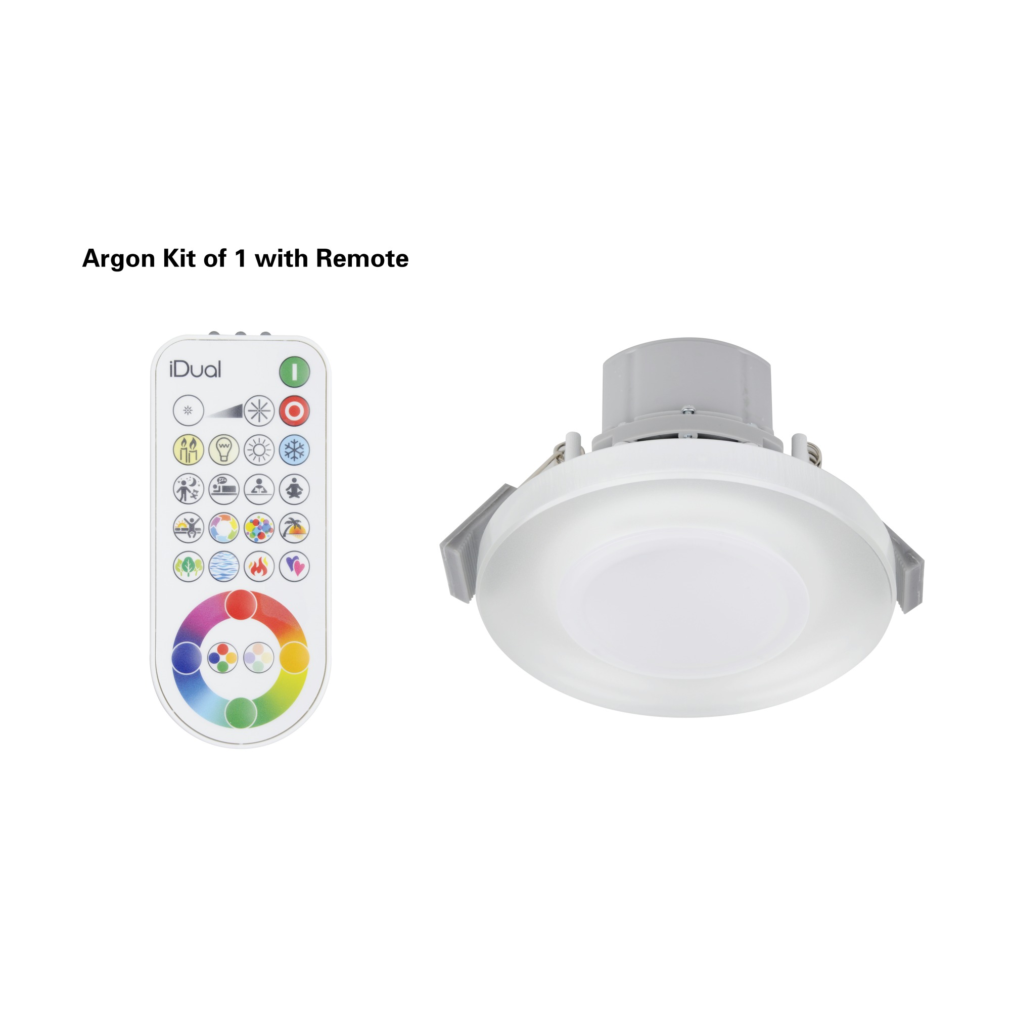 Idual Inbouwspot Argon 1 Stuk 345 Lumen Incl Afstandbediening Rgb idual kopen in de aanbieding