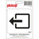 Pickup pictogram normale uitgang zwart/wit 10x10 cm