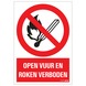 Pickup bord open vuur verboden 23x33 cm