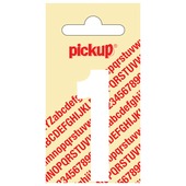 Pickup plakcijfer 1 wit mat 60 mm