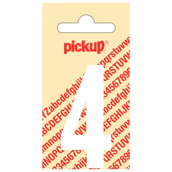 Pickup plakcijfer 4 wit mat 60 mm
