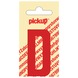 Pickup plakletter D rood glans 60 mm