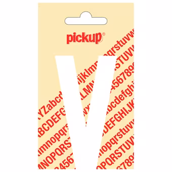 Pickup plakletter V wit mat 90 mm