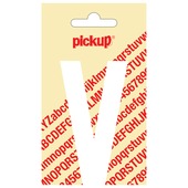 Pickup plakletter V wit mat 90 mm