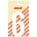 Pickup plakcijfer 6 wit mat 90 mm