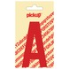 Pickup plakletter A rood glans 90 mm
