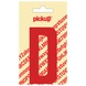 Pickup plakletter D rood glans 90 mm