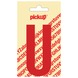 Pickup plakletter U rood glans 90 mm