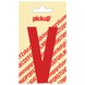 Pickup plakletter V rood glans 90 mm