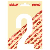 Pickup plakcijfer 2 wit mat 120 mm