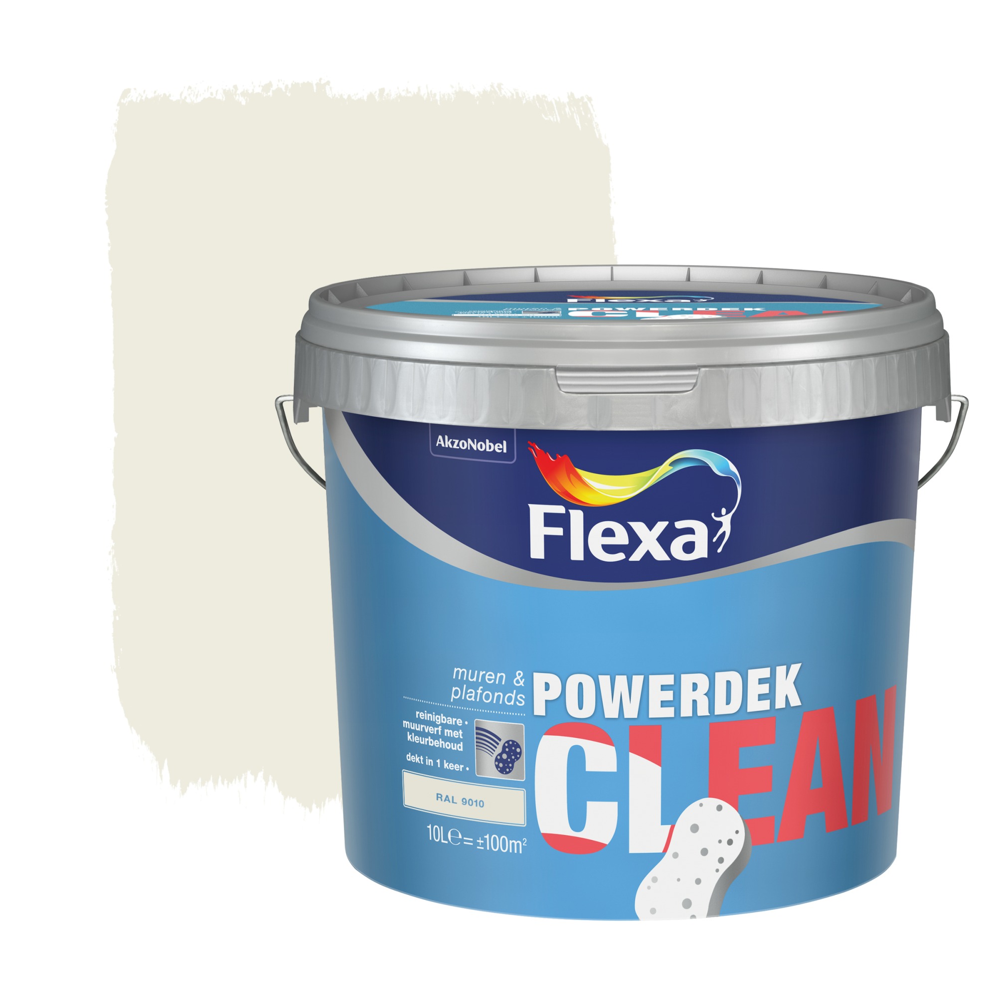 Flexa Powerdek Clean Reinigbare Muurverf Ral 9010 10 Liter flexa kopen in de aanbieding